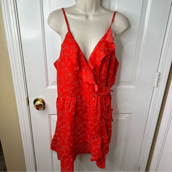 Ladies PROMESA Red Dress Large Ruffled Mini Dress. Perfect For Valentines Day - Picture 1 of 10